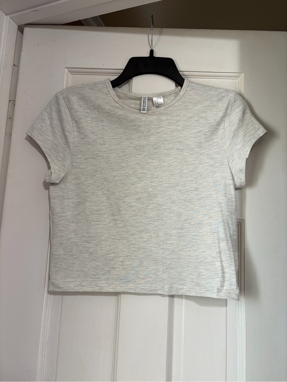 Divided Light Heather Gray Short Sleeve Cropped Tee